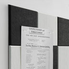 TSJOFFICE Large Cork Board for Wall - 48" x 24" Bulletin Board with 30 Pushpins for Office Decor, Pin Board 8 Pack Felt Tiles with Safe Removable Adhesive Tabs, Corkboard for Home - Black & White