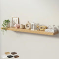 Floating Shelves for Wall 72 in x 9.3 in Deep, Wall Mounted Rustic Wood Shelf with Invisible Brackets for Storage & Display, Living Room Bedroom Bathroom, Oak, 1 Pack