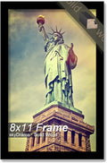 100% Solid Wood 8x11 Picture Frame, Black Frame for 8 x 11 Inch Picture Poster Photo, Light Weight 8 by 11 HQ Matte Black Frame for Wall - 1 Pack/Black/8"x11"