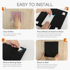 MaxGear Large Cork Boards for Walls 36" x 24", Charcoal Gray Felt Bulletin Board Tiles for Office Decor, 6 Pack Felt Wall Tiles with Slat Paneling, Push Pin Board Home Wall Organizer