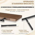 FLYJOE 72 Inch Long Floating Shelves for Wall Set of 1, 12" D Wood Grain Bathroom Shelves with Invisible Brackets, Easy Install Engineered Wood Storage Shelves for Kitchen, Living Room, Bedroom