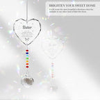 Sympathy Gifts for Loss of Loved One, Crystal Sun Catcher Rainbow Maker, Condolence Memorial for Loss of Mom Dad Dog (Sister -Type B)