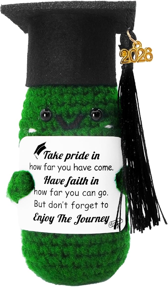 Class of 2026 Graduation Gifts for Women Men Mini Emotional Support Decor Cute Knitted Doll Handmade Positive Crochet 2026 Graduation Gifts for Him Her High School College Graduates