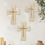 Grace4Joy Wedding Wall Cross, 10 Inches Marriage Prayer Wall Decor Religious Wedding Gifts, Hand Painted Faith Hope Love Cross Unique Gifts for Anniversary, Newlyweds Couple(Gold)