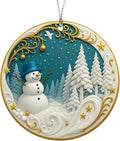 Happy Snowman Christmas Ornaments 2026, Holiday Acrylic Hanging Ornament for Xmas Tree Window Car, Snowman Decor for Home, Unique Christmas Decorations, Winter Gifts for Friends Family Coworkers