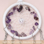 Pretty Jolly Crystal Stone Small Dream Catchers Purple Feathers Mini Dreamcatchers with Beads for Cars Rear View Mirror Hanging Decoration Good Luck Travel Charm Bedroom Ornaments for Women Girls