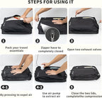Vacuum Bag for Travel, Reusable Vacuum Compression Bags with Wired Pump for Travel Suitcases, Professional IPX8 Waterproof Traveling Kit, Durable Storage and Organization(2Pack Green)