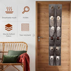 12 Large Pockets Over The Door Hanging Shoe Organizer, LIGHT BROWN COLOR