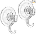 VIS'V Wreath Hanger, Large Suction Cup Wreath Hooks, Heavy Duty, 22 LB Capacity, Removable and Reusable, Clear, 4 Pcs