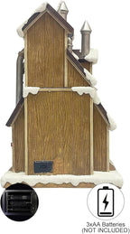 Santa’s Workshop Animated Christmas Village Moments in Time LED Lights, Music & Moving Scene Hand-Painted Polyresin Holiday Building with Adapter Christmas Home Décor Collectible
