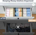 DIMJ Drawer Organizer - Small Clothes Organizer Set of 3, Drawer Dividers for Baby Clothes, Underwear, Socks, Bra, Belt, Tie - Beige