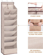 STORAGE MANIAC Over the Door Shoe Organizer Heavy-Duty Large Deep Pocket Hanging Shoe Organizer Shoe Rack Door Closet Shoe Organizer for Wall, Dorm & Narrow Door Storage Shoe Holder Oat Beige, 2 Pack