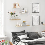 YGEOMER Floating Shelves for Wall, Different Sizes Natural Wood Wall Shelves for Living Room, Bathroom, Bedroom, Kitchen, Home Decor (Set of 4)