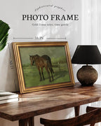 VIYYIEA Vintage Gold Framed Wall Art for Living Room, Horse Canvas Prints Home Decor, Oil Painting Picture, Bedroom Wall Decor Gifts for Friends or Family -【Horse】-(16L x 12W)