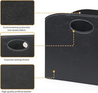 EZDeco Magazine Holder Foldable Magazine Rack Floor PU Leather File Holder Newspaper Book Storage Magazine Basket Document File Folder Organizer for Office Home (Black-2)