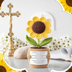 Wavwavw Christmas Christian Gift for Women Positive Handmade Crochet Doll with Bible Verse Prayer Card Inspirational Scripture Religious Crochet for Mother's Day Sunday Group Church