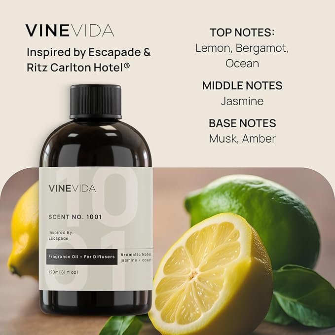 VINEVIDA 16oz Hotel Diffuser Oil - Cold Air Diffuser Oils - Home Luxury Scents | Inspired by Ritz Carlton Hotel Scent No.1001