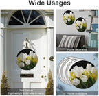 Wall Picture, with Different Flowers Printed Circular Iron Hanging Picture,Wall Art Decor,Home for Bedroom Living Room Bathroom Decor,Iron Painting 11.8X11.8 in