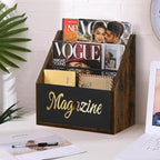 YINMIT Magazine Holder, Stepped 3 Tier Magazine Rack Floor, Magazine Storage Basket, Folder Organizer Bin for Magazines, Books, Newspapers