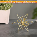 4.25" Gold Sphere Decor, Metal Handmade Floral Decorative Sculpture, Abstract Tabletop Decorative Ball for Home Metal Sphere Decor