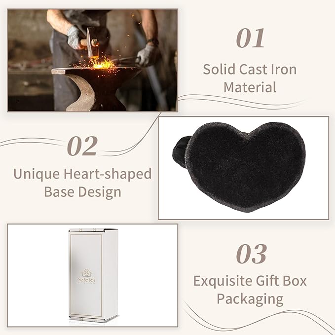 Sziqiqi Anniversary Wedding Gift for Couple: Iron Gifts for 6th Anniversary for Her Him Women - Cast Iron Couple Sculpture Present for Wedding Day Christmas Bithday Valentines Engagement