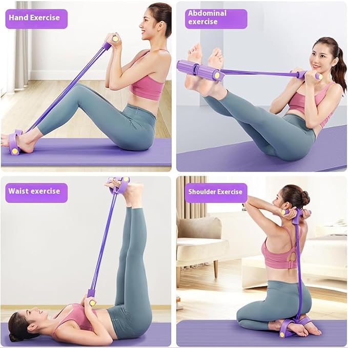 Pedal Resistance Bands with Handles, 21 Fitness Resistance Bands-6 Tube, Resistance Bands with Handles Pedal, Stretch Bands for Exercise Sit Up Exercise Equipment AB Workout Equipment for Women Men