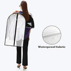 Garment Bags for Hanging Clothes, 45'' Suit Bag Cover for Storage and Travel, Dress Bags for Gowns Long (Clear)