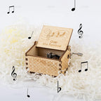 AUEAR, Over The Rainbow Wooden Music Box Hand Crank Laser Engraved Vintage Musical Small Unique Gift for Birthday Wedding Christmas Valentines Day (Style D)
