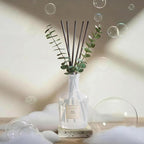 COCORRÍNA Light Cotton Reed Diffuser – 6.76 oz Essential Oil with 8 Reeds & Real Eucalyptus Sticks, Home Fragrance for Bedroom or Bathroom Décor