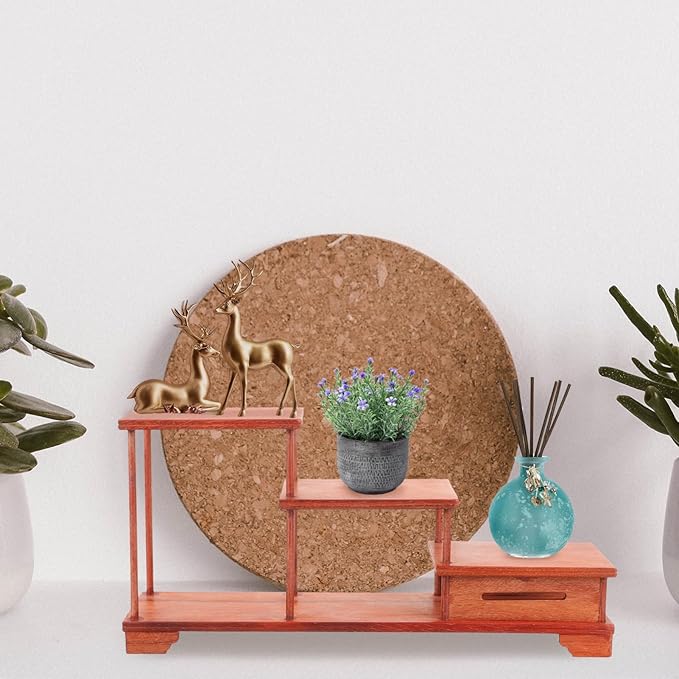 Veemoon Wooden Tiered Display Riser Stand for Figurines and Decor Vintage Style Home Decor
