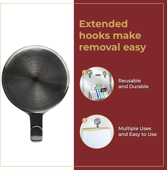 Haute Decor Attract Magnetic Hanger, 1 Pack - Strong Magnet Hook for Metal Doors and Surfaces