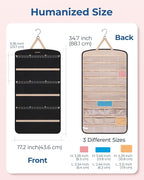 BAGSMART Hanging Jewelry Organizer, Necklace Holder Anti-tangle Earrings Rings Hanger with Pockets Hang on Closet, Wall, Door,1 Piece, Extra Large Black