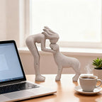 Modern Dog Sculpture - Home Decor Statue for Shelf, Desk & Living Room, Pet Memorial Gift for Dog Lovers, Minimalist Figurine Accent