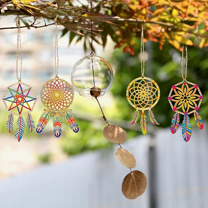 Wood Dream Catcher Ornament: 40pcs Mini Dreamcatcher Arts Craft Hanging Nursery Bedding Room Decorations Car Wall Catchers Kit