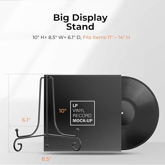 TR-LIFE Plate Stands for Display - 10 Inch Plate Holder Display Stand + Metal Easel Stand for Picture Frame, Decorative Plates, Book, Photo, Collectibles (2 Pack)