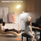 marctronic Orange Floor Lamps for Living Room, 44W/4500LM Super Bright 2 in 1 LED Floor Lamp with Remote, Stepless Dimmable