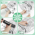 16 Pack Vacuum Storage Bags, Space Saver Bags, Compression for Comforters and Blankets, Sealer Clothes Storage with Hand Pump. (3J/3L/5M/5S)