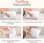 Utopia Bedding 16x16 Pillow Inserts, Set of 2, White – Indoor Decorative Throw Pillows for Bed, Sofa & Couch – Soft, Supportive & Fluffy Cushion Inserts