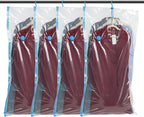 Spacesaver Hanging Vacuum Storage Bags (Pack of 4) - Vacuum Sealer Bags, Closet Organizer, Sealed Storage, Space Bag - Blanket, Bedding, Garment, Clothing, Dress, Suit, Long Coat, Jacket