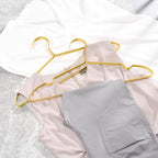 Amber Home 20 Pack Premium Matte Gold Aluminum Coat Hangers, 16.5” Extra Smooth & Durable Metal Shirt Dress Hanger, Light & Sturdy Metal Rack for Jacket Trouser Pant Slack