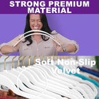 MIZGI Premium Velvet Hangers Pack 60 Pcs Heavyduty - Non Slip Slimline - Velvet Suit Hangers White - Gold Hooks,Space Saving Clothes Hangers