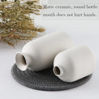 CEMABT White Ceramic vase Set-3 Small Flower vases for Decor,Modern Boho Farmhouse Home Decor,Decorative vase for Pampas Grass&Dried Flowers,idea Shelf,Table,Bookshelf ，Entryway- Distressed