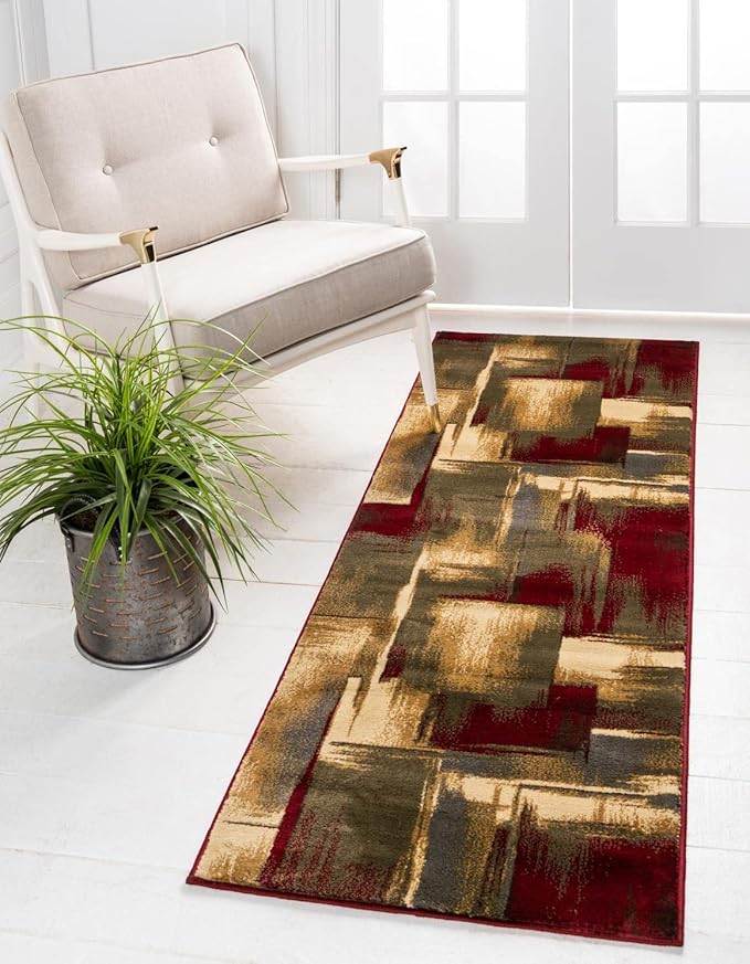 Unique Loom Barista Collection Area Rug - Timor (2' 2" x 3' 11" Runner, Multi/Red)