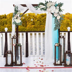 CDQL 2Pcs Wedding Welcome Sign Floral Decoration,Artificial Flower Swag Wedding Arch Decor, Wedding Flower Swag for Wedding Ceremony and Reception Arrangement (Champagne)