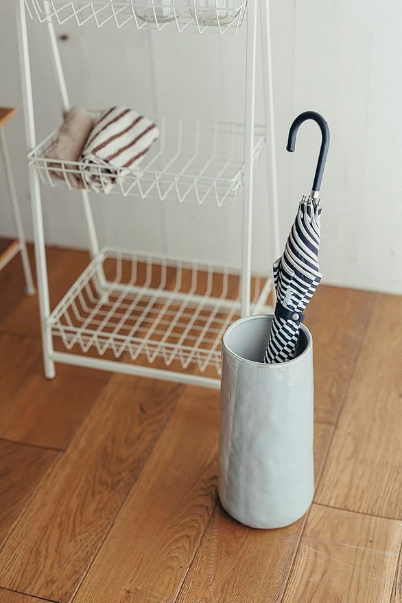 アビテ(Habiter) Avite Ceramic Umbrella Stand Sadecuro Umbrella Stand (Gray) Φ5.9 x 13.0 inches (15 x 33 cm) IG-101-GY