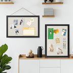 AKTOP 2-Pack Cork Board Bulletin Board 16x11 inch, Small Framed Corkboard with Linen for Wall, Hanging Pin Board Picture Board for Home Office Decor, Cute Vision Board with 25 Pushpins (Classic Black)