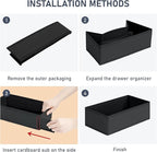 DIMJ Drawer Organizer Clothes - Underwear Organizer Small Sock Organizer Closet Organizers and Storage Box Dresser Drawer Dividers for Baby Clothes,Bra,Socks, Belt, Tie, Set of 12, Black