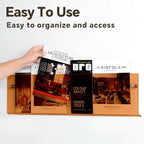2-Pack 17 Inch Orange Acrylic Magazine Holder, Sleek Wall Mounted Brochure Rack & Floating Bookshelf, Modern Vibrant Magazine Display for Office, Waiting Room, Living Room, Fashion Home Decor