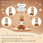 Funny Positive Crochet Animals Gag Doll Emotional Support Stuffed plushies for Adult Men Women,Weird Things Motivational White Elephant Christmas Gift(Brown JJ with Hat)