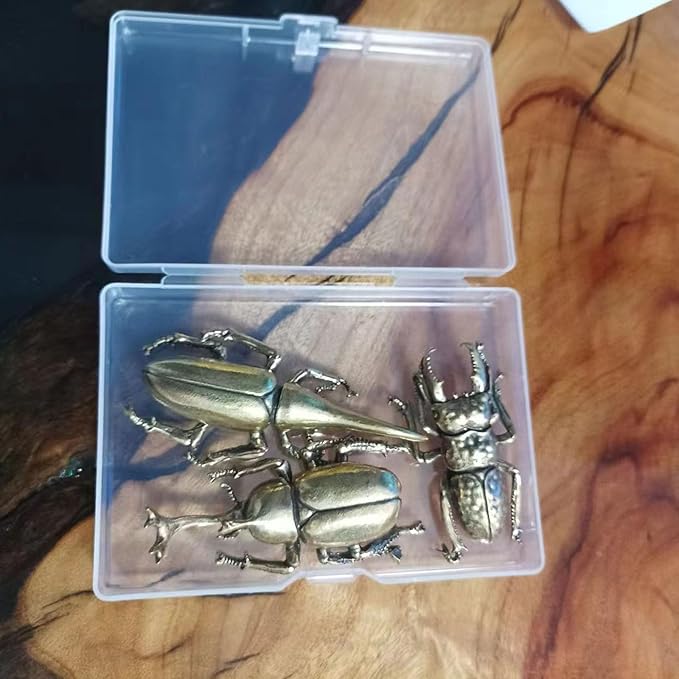 3PCS/Set Brass Insect Ornament Home Decor Exquisite Miniature Statues,Long Horn Bug Desk Decoration Crafts Gift Brass Tea Insects Home Living Room Ornaments